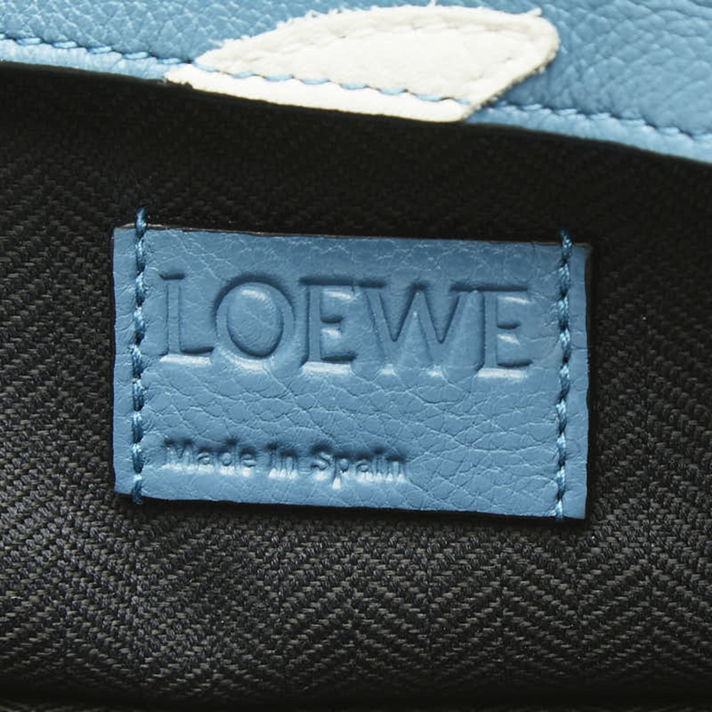 Loewe Anagram T Pouch Cowboy Clutch Bag Second Blue White Black Leather Women... - Picture 9 of 10